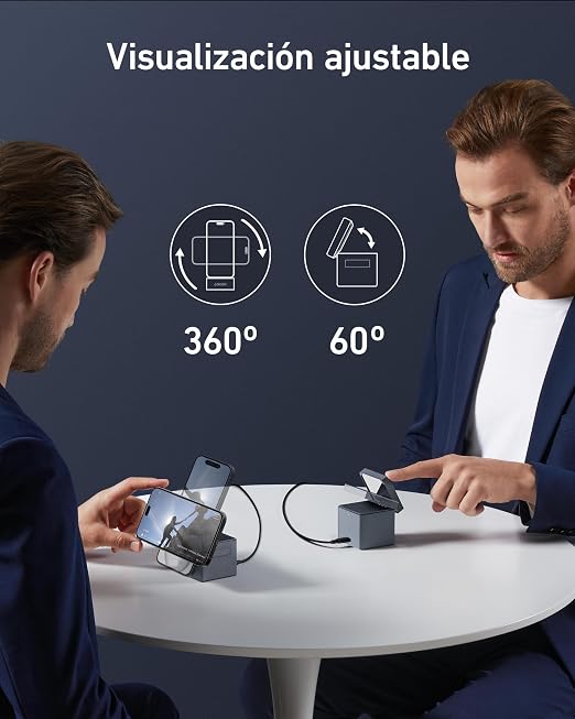 Anker Cubo 3 en 1 con MagSafe, Cargador Inalámbrico 15W