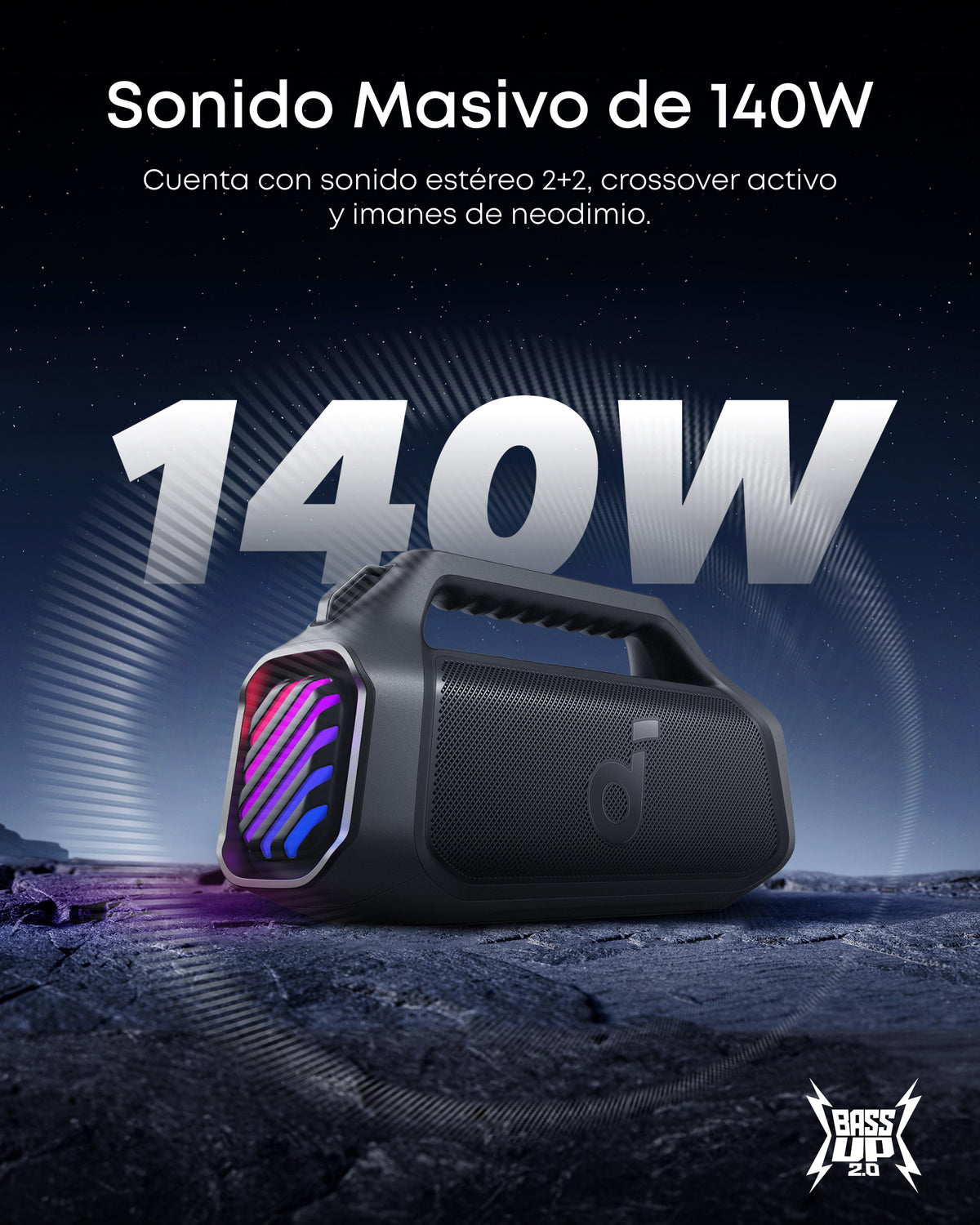 soundcore by Anker Boom 2 Plus Potente altavoz Bluetooth para exteriores con graves potentes