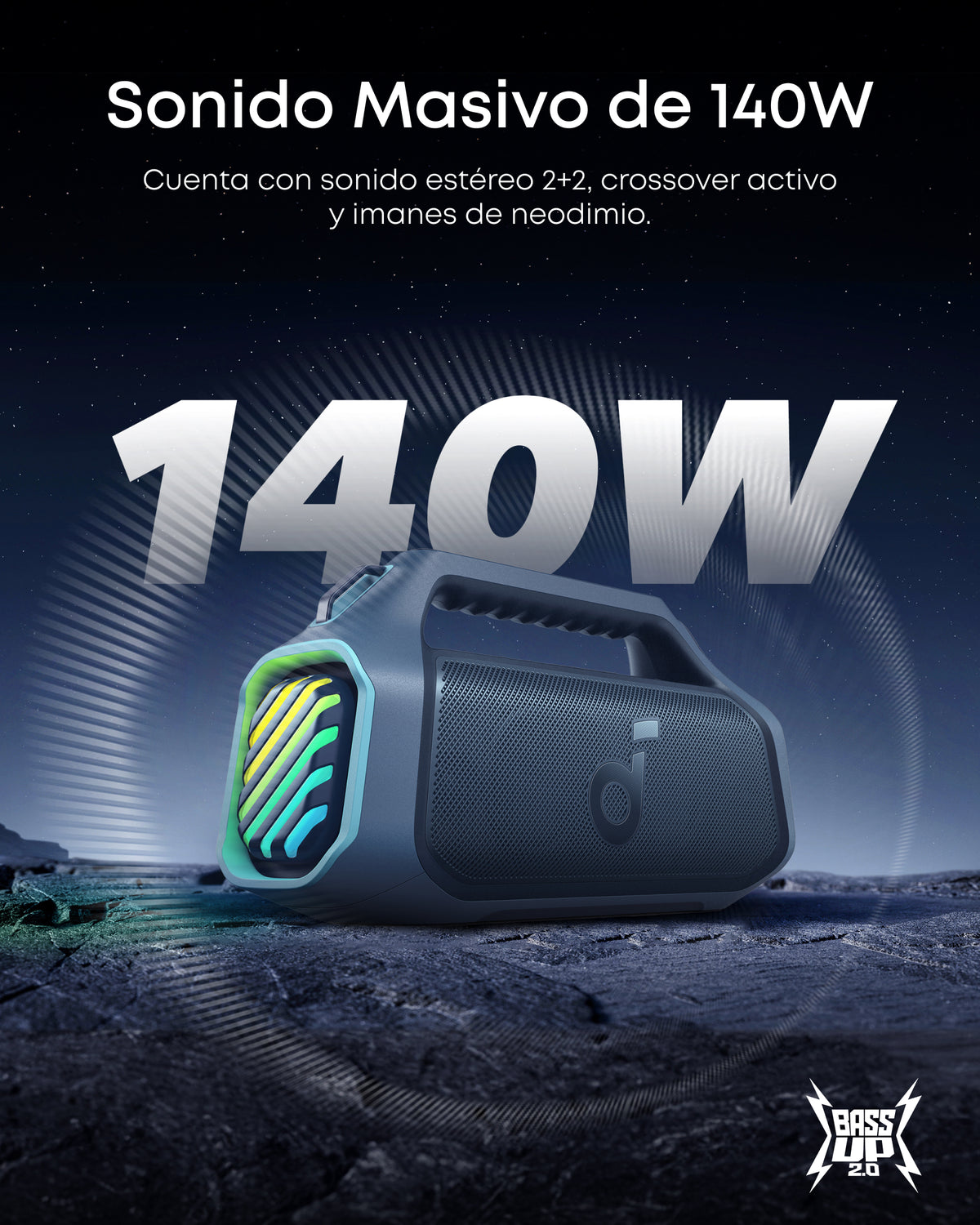 soundcore by Anker Boom 2 Plus Potente altavoz Bluetooth para exteriores con graves potentes