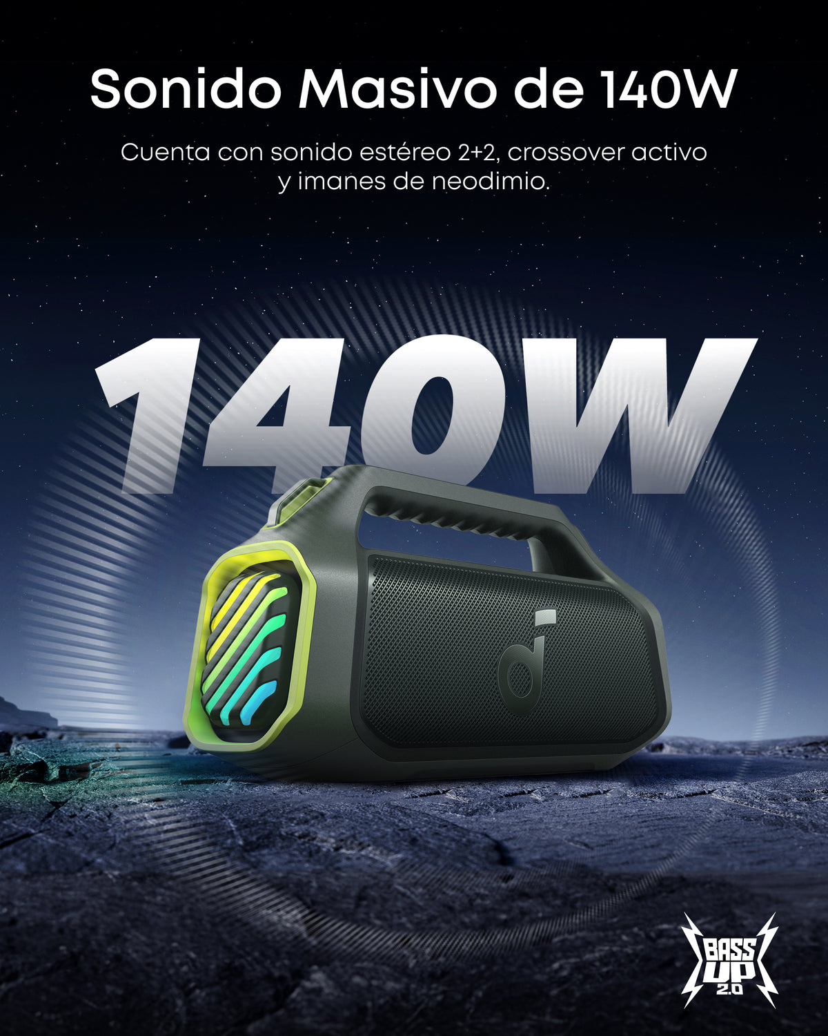 soundcore by Anker Boom 2 Plus Potente altavoz Bluetooth para exteriores con graves potentes
