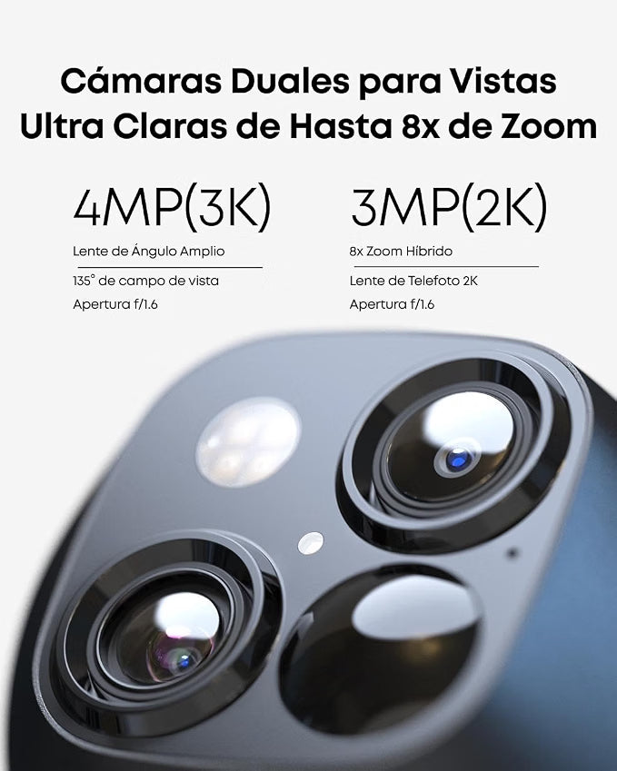 eufy SoloCam S340, Cámara de Seguridad Exterior Doble Lente 3K
