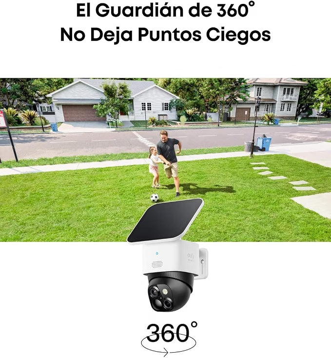 eufy SoloCam S340, Cámara de Seguridad Exterior Doble Lente 3K